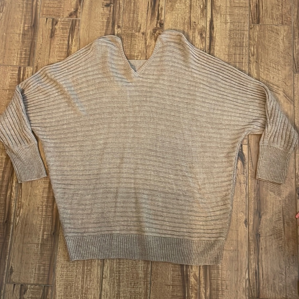 Khaki half open back sweater